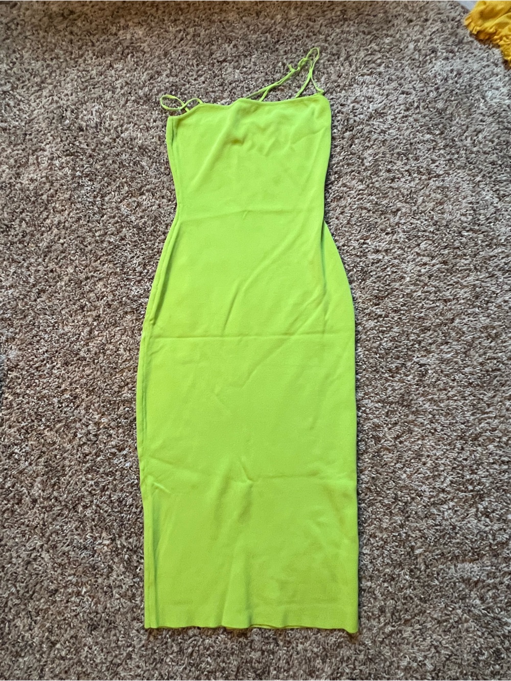superdown Neon Lime Strapless Dress